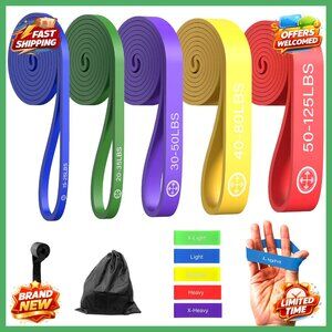 5-Level Resistance Bands Set with Finger Exerciser, Door Anchor, Carry Bag